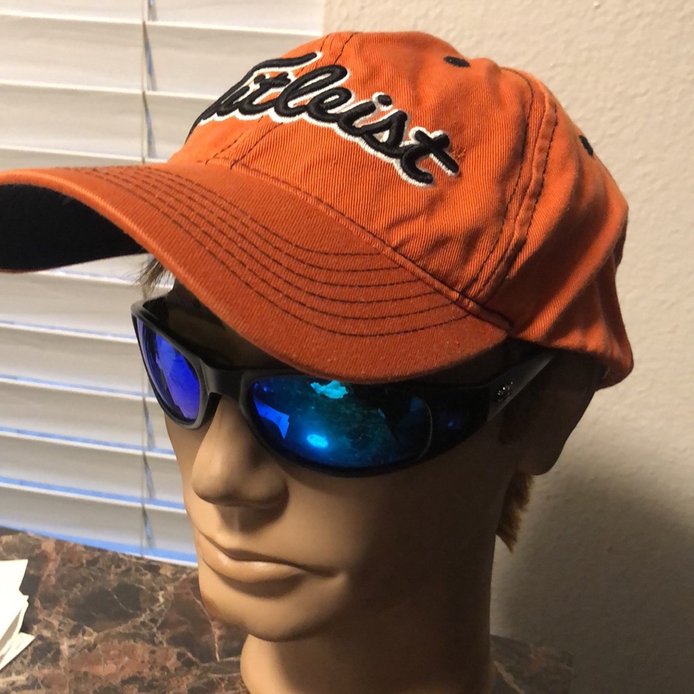 Titleist Pro V1 Men’s Orange Weather Strapback Golf Cap Adult OSFA